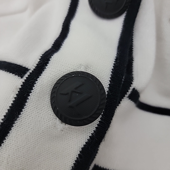 Karl Lagerfeld Oversized Varsity Sweater White Black Cardigan Logo - Picture 7 of 15